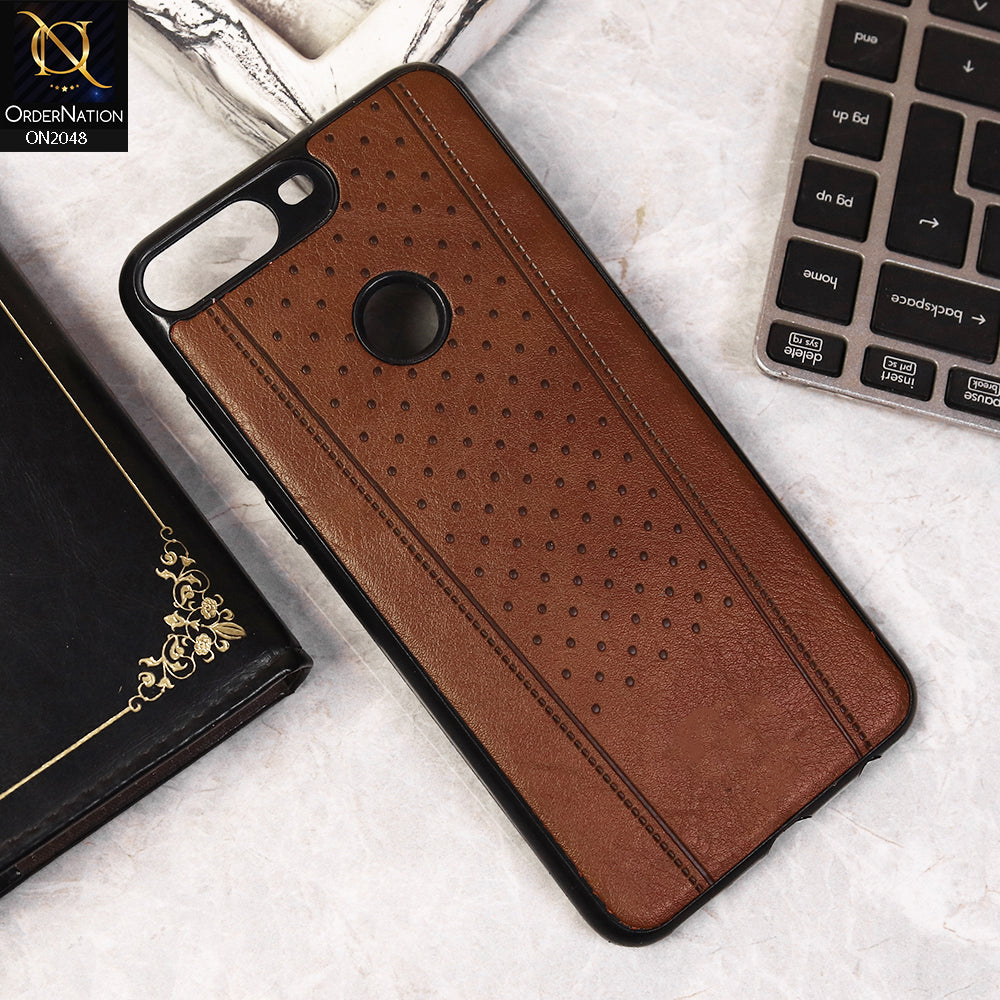 Huawei Y7 Prime 2018 Cover - Brown - Stylish 3D Camera Soft Jell Cases