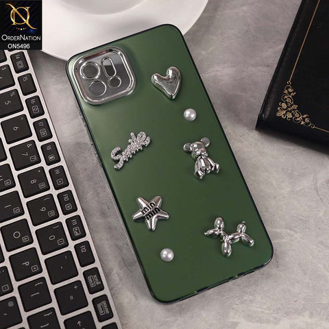 Oppo A16e Cover - Green -  3D Smile Cartoon Matte Shinny Case With Camera Protection Soft Border Case