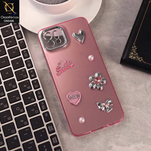 Oppo A16e Cover - Pink -  3D Smile Cartoon Matte Shinny Case With Camera Protection Soft Border Case