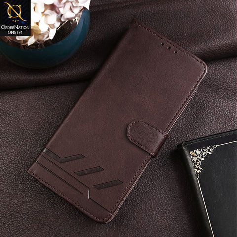 Xiaomi Redmi Note 13 Pro 4G Cover - Dark Brown -  Premium Magnetic Leather Wallet Flip book Card Slots Soft Case