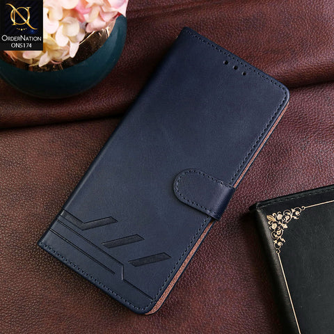 Infinix Note 40 Pro Plus Cover - Blue -  Premium Magnetic Leather Wallet Flip book Card Slots Soft Case
