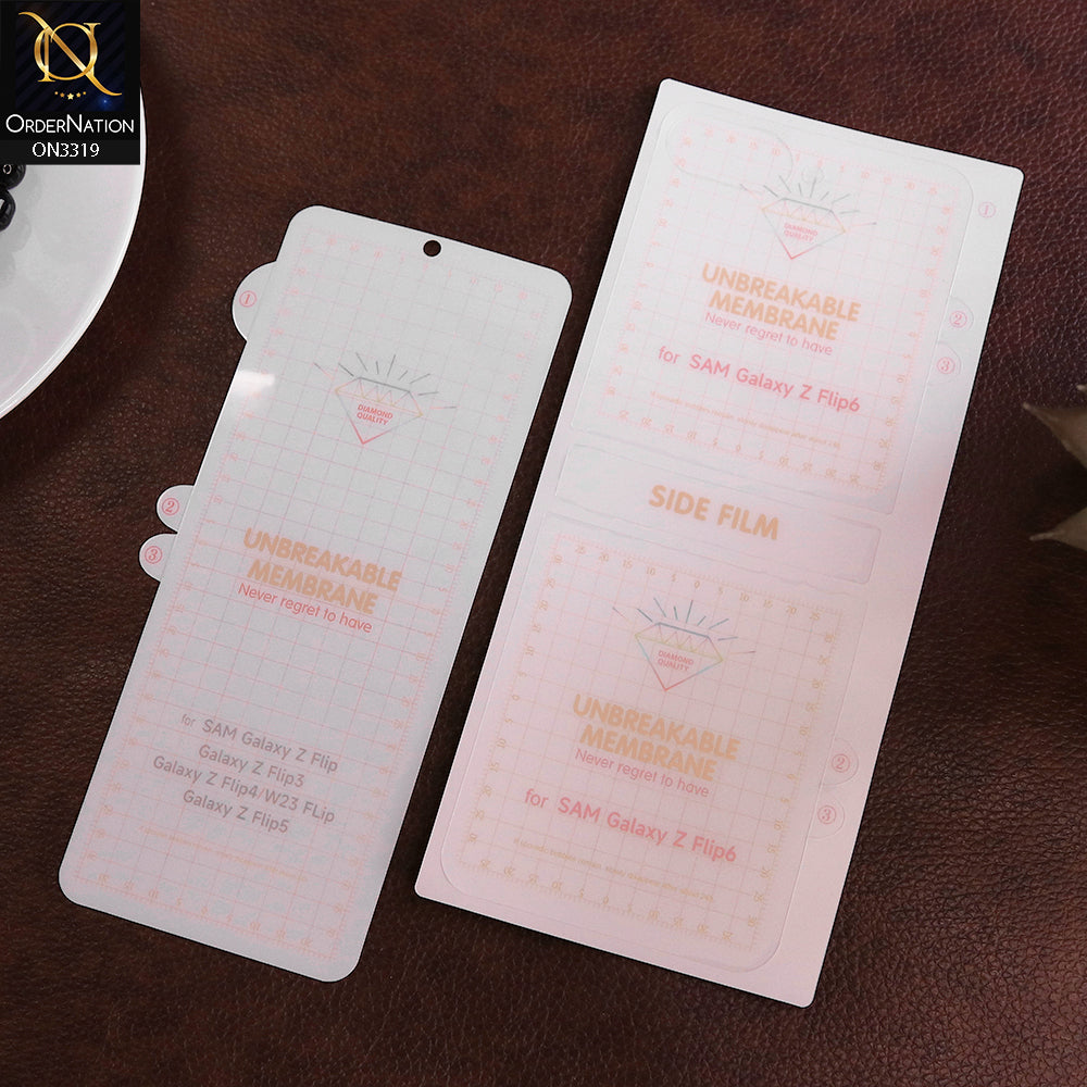 Samsung Galaxy Z Flip 6 Protector - 360° Transparent Full Body Unbreakable Protective Film Sticker Cover