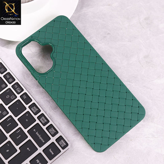 Infinix Smart 10 Cover - Green - New Woven Design Leather Feel Soft TPU Case