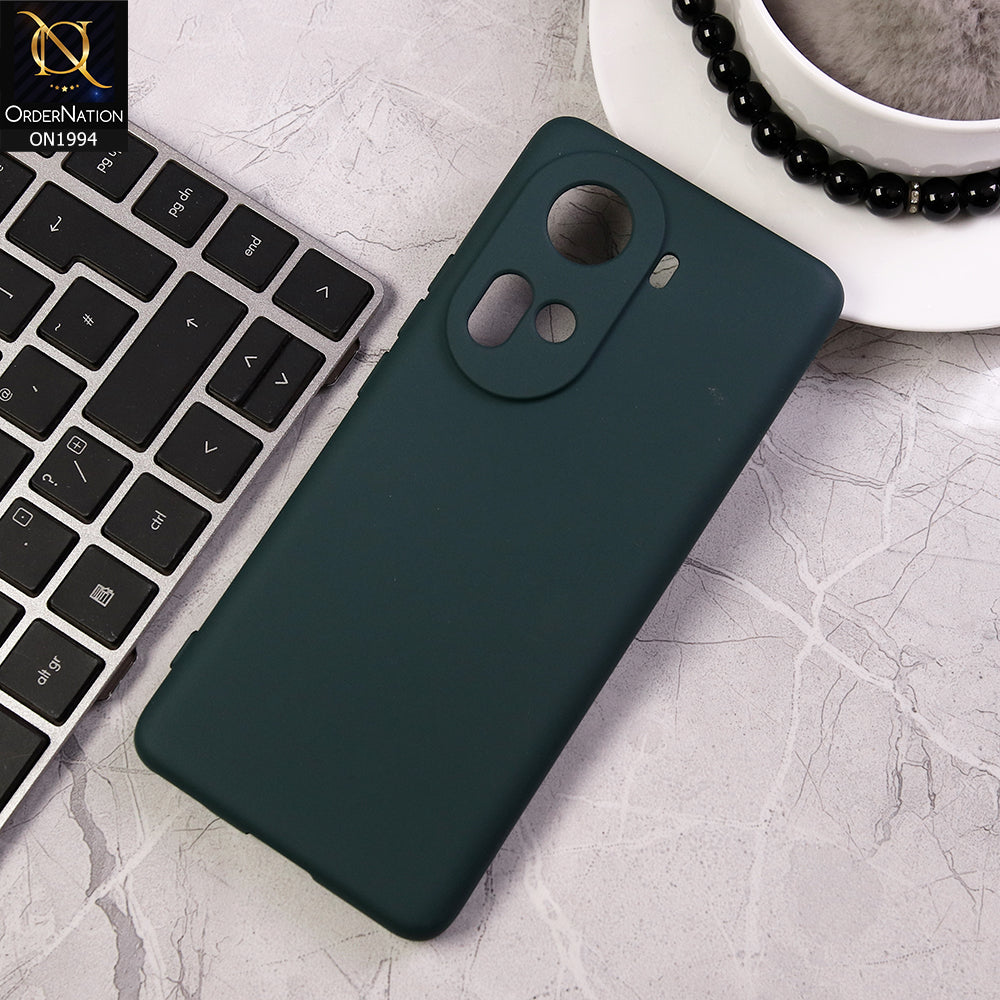 Oppo Reno 11 5G Cover - Green - Matte Shockproof Sillica Gel Soft Case