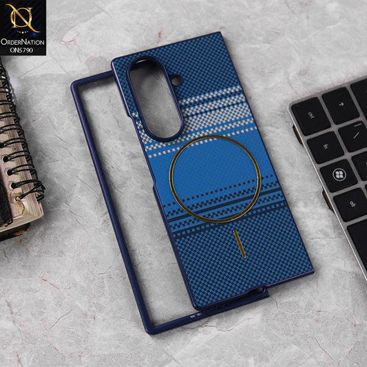 Samsung Galaxy Z Fold 7 5G Cover - Blue  - Carbon Fiber Texture Design Protective Case