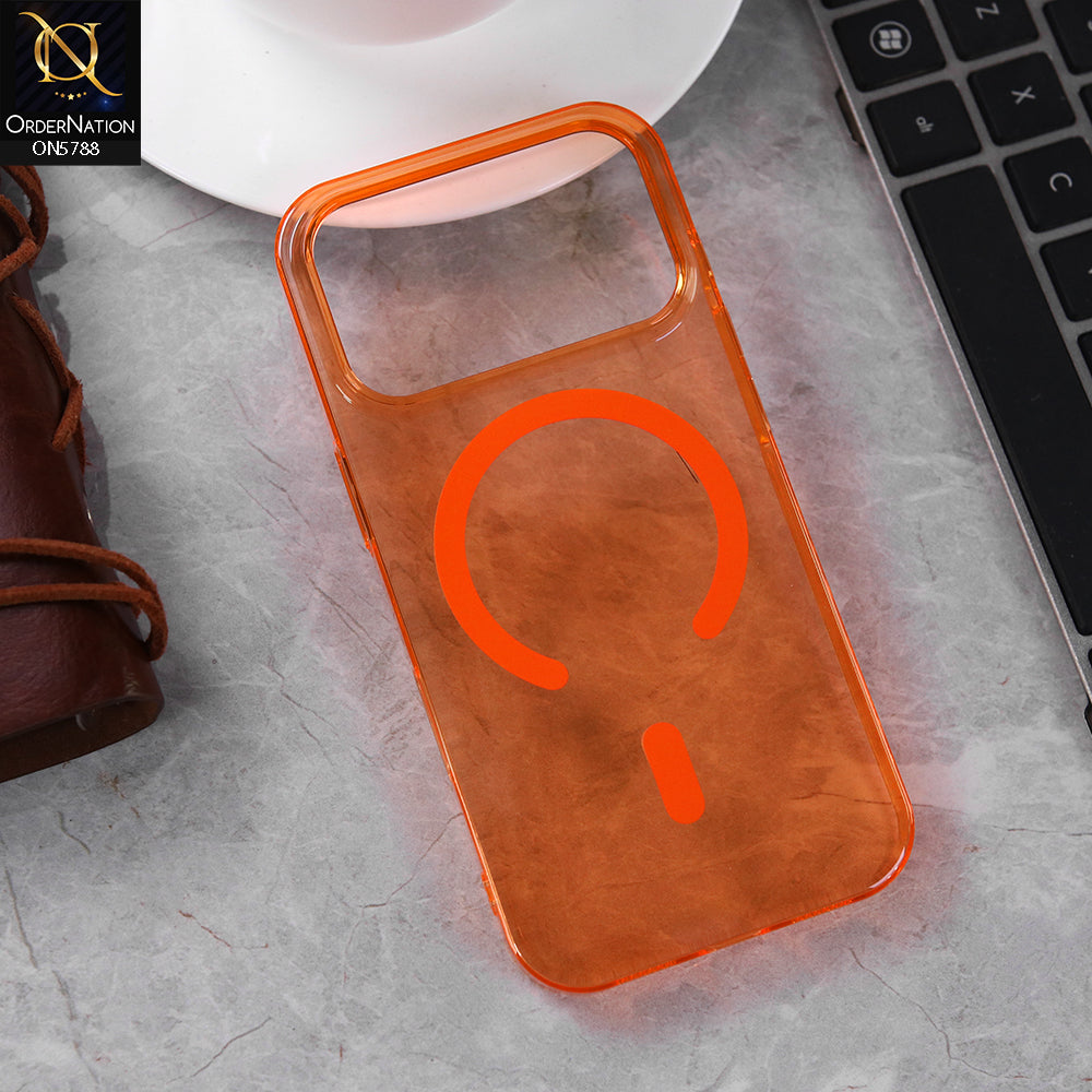 iPhone 17 Pro Max Cover - Orange - Semi Transparent Magsafe Shell Case