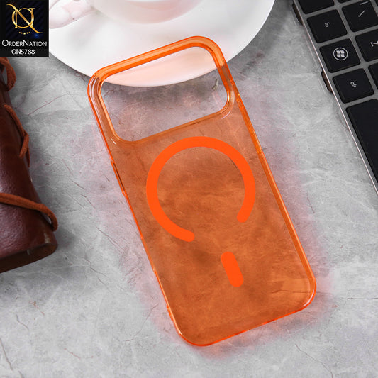 iPhone 17 Pro Cover - Orange - Semi Transparent Magsafe Shell Case