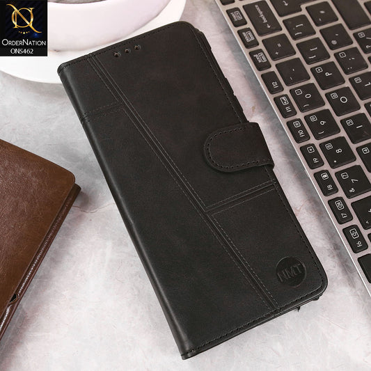 Vivo Y50 Cover - Black -  Premium Leather Magnetic Flip Book Covers With Card Holding Option