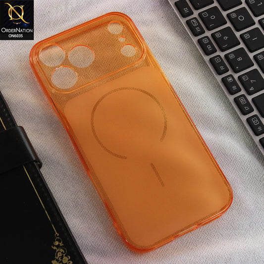 iPhone 17 Pro Max Cover - Orange -  Frosted Transparent Case with MagSafe Style Design Durable and Shockproof