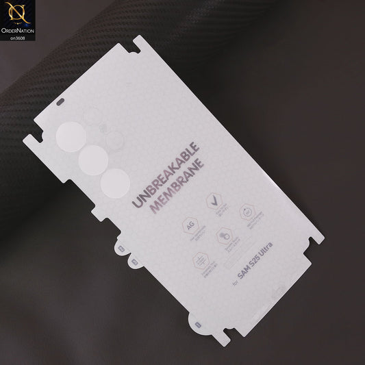 Samsung Galaxy S25 Ultra Sheet - Transparent  Unbreakable Membrane Shiny Film Back Protector Sheet