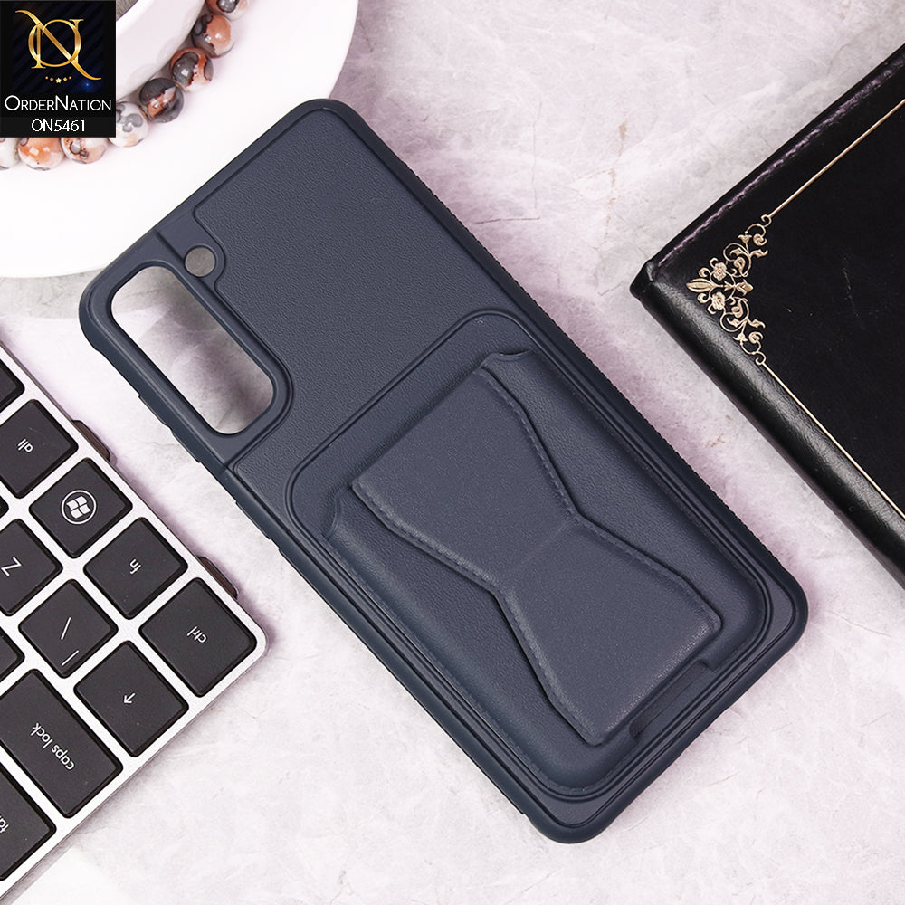 Samsung Galaxy S21 Plus 5G Cover - Blue - New Protective Case with Card Holder And Bracket Stand Holder