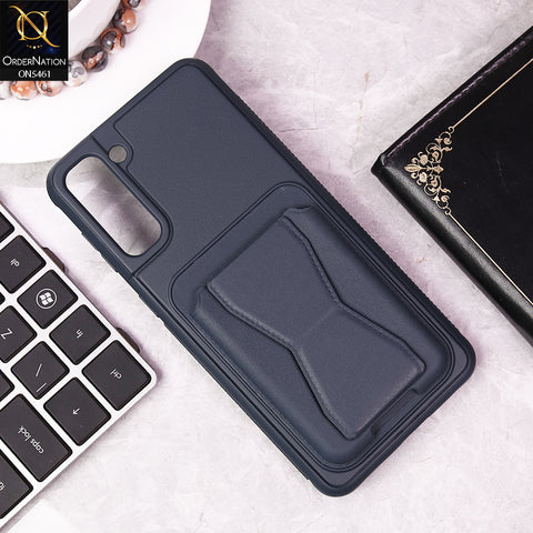 Samsung Galaxy S21 Plus 5G Cover - Blue - New Protective Case with Card Holder And Bracket Stand Holder