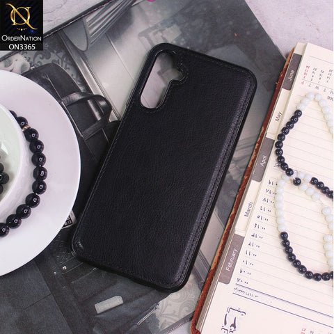 Samsung Galaxy A24 4G  Cover - Black - Vintage Luxury Business Style TPU Leather Stitching Soft Case