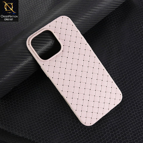 iPhone 16 Pro Max Cover - Pink - New Woven Design Leather Feel Soft TPU Case