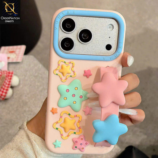 iPhone 17 Pro Max Cover - Design 2 - Trendy Pastel Soft Silicone Phone Case with Dual Heart Grip Tok
