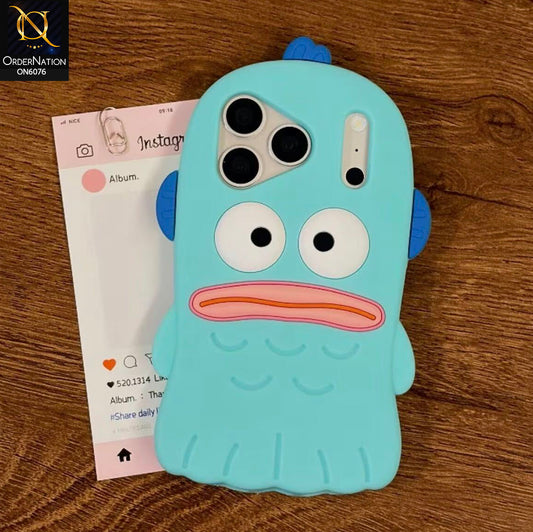 iPhone 17 Pro Max Cover - Aqua - Cute 3D Japanese Animation Inspired Soft Silicone Phone Shell
