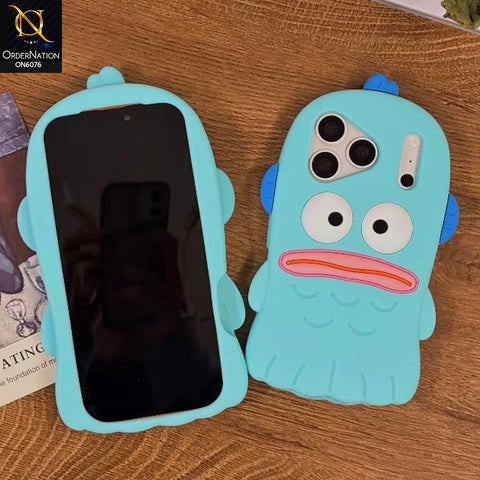 iPhone 17 Pro Max Cover - Aqua - Cute 3D Japanese Animation Inspired Soft Silicone Phone Shell