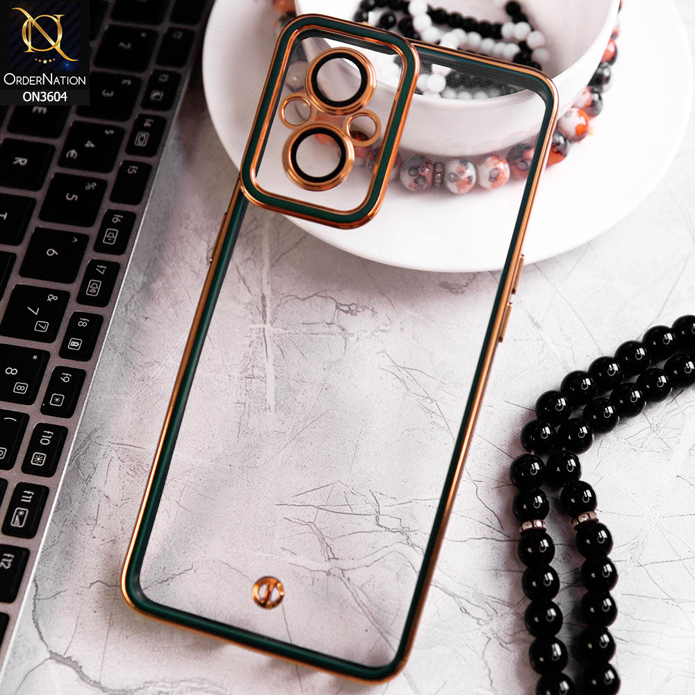 Oppo Reno7 Z 5G Cover - Green - New Electroplated Side Borders Camera And Lense Protection Case