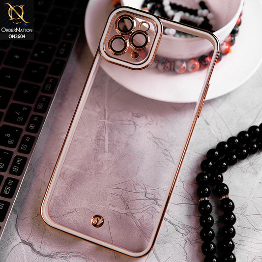 iPhone 11 Pro Max Cover - White - New Electroplated Side Borders Camera And Lense Protection Case