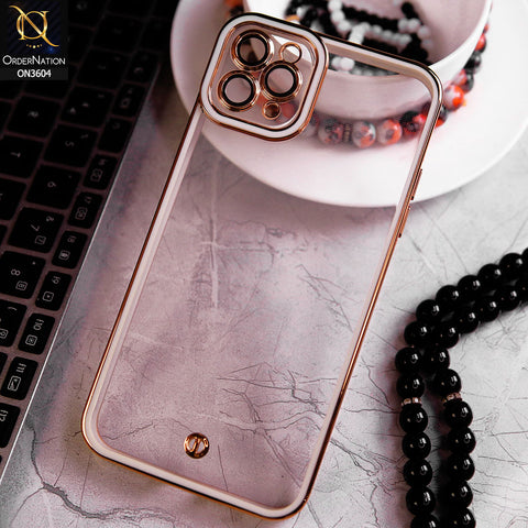 iPhone 11 Pro Max Cover - White - New Electroplated Side Borders Camera And Lense Protection Case