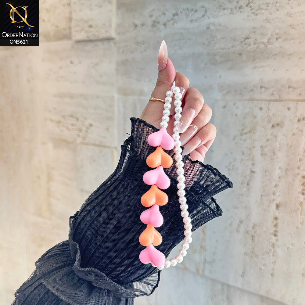 Fashion Phone Charms Holder - Design 1 - Colorful Acrylic Bead Smile Chain