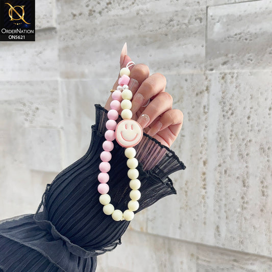 Fashion Phone Charms Holder - Design 2 - Colorful Acrylic Bead Smile Chain