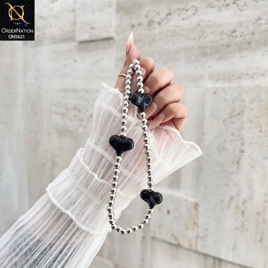 Fashion Phone Charms Holder - Design 5 - Colorful Acrylic Bead Smile Chain