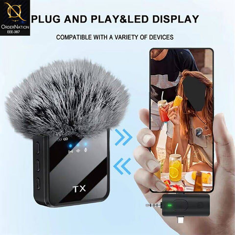 F11-2 3-in-1 Wireless Microphone Dual Mic for iPhone Android Camera & Laptop