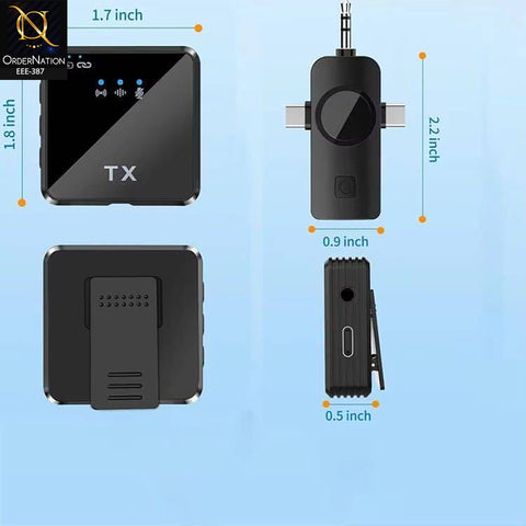 F11-2 3-in-1 Wireless Microphone Dual Mic for iPhone Android Camera & Laptop