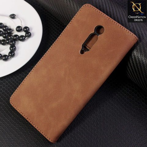 Xiaomi Mi 9T Pro Cover - Light Brown - ONation Business Flip Series - Premium Magnetic Leather Wallet Flip book Card Slots Soft Case