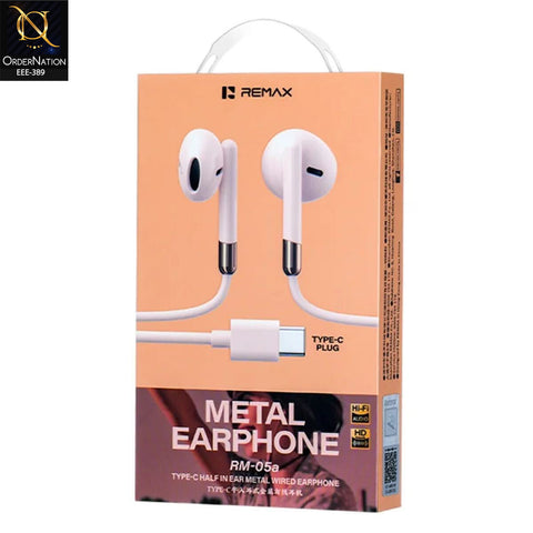 REMAX RM-05A Type-C Wired Earphones with Microphone Metal In-Ear Headset