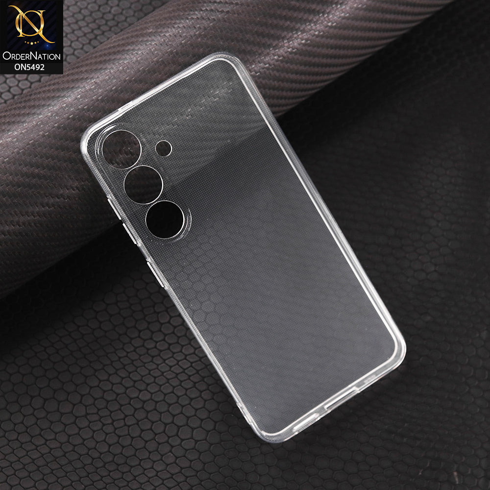 Samsung Galaxy S25-Transparent-Soft 4D Design Shockproof Silicone Clear Case