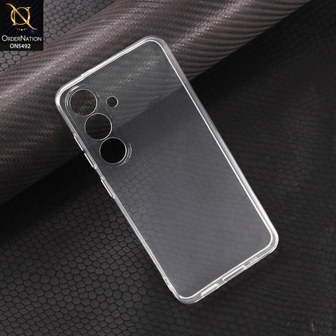 Samsung Galaxy S25-Transparent-Soft 4D Design Shockproof Silicone Clear Case