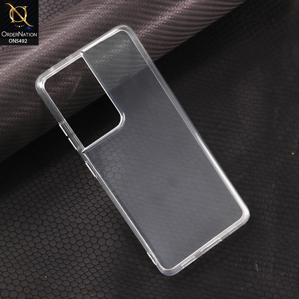 Samsung Galaxy S21 Ultra 5G-Transparent-Soft 4D Design Shockproof Silicone Clear Case