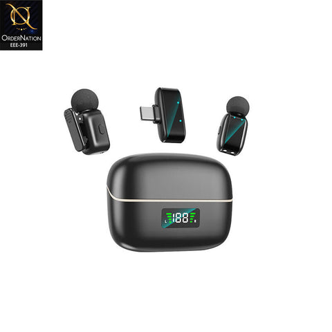 SX35 Mini Wireless Microphone Dual Mic Noise Reduction Type-C Lavalier Mic with Charging Case