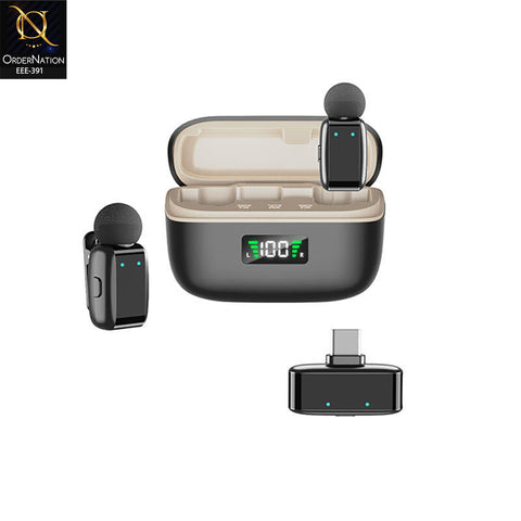 SX35 Mini Wireless Microphone Dual Mic Noise Reduction Type-C Lavalier Mic with Charging Case