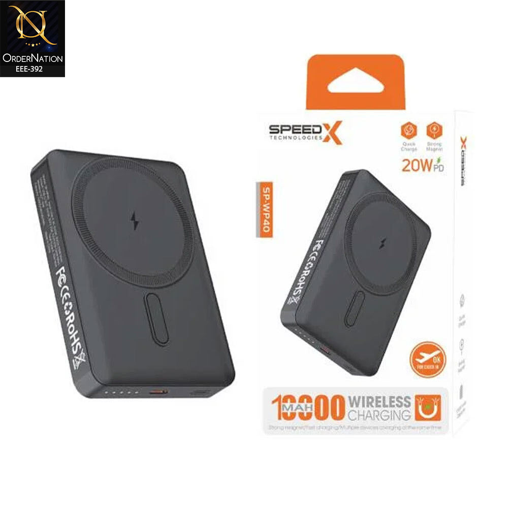 Speed-X SP-WP40 10000mAh Magnetic Wireless Power Bank 20W PD Fast Charging MagSafe Compatible
