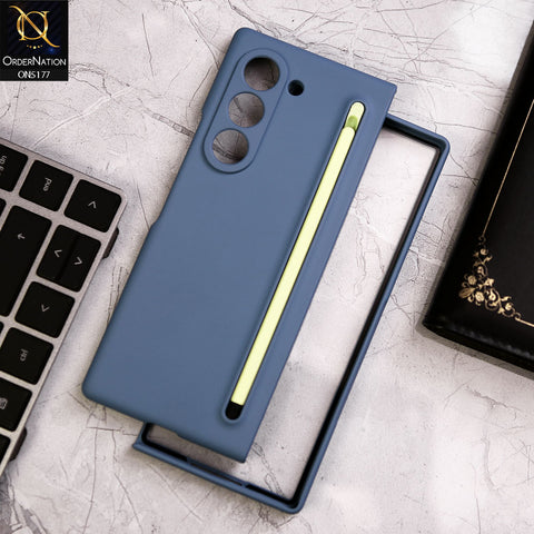 Samsung Galaxy Z Fold 6 5G Cover - Blue - Luxury Skinfeel Shockproof Protective Case With Stylus Pen