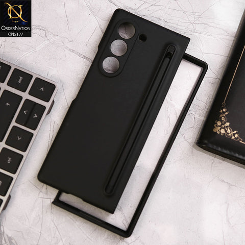 Samsung Galaxy Z Fold 6 5G Cover - Black - Luxury Skinfeel Shockproof Protective Case With Stylus Pen