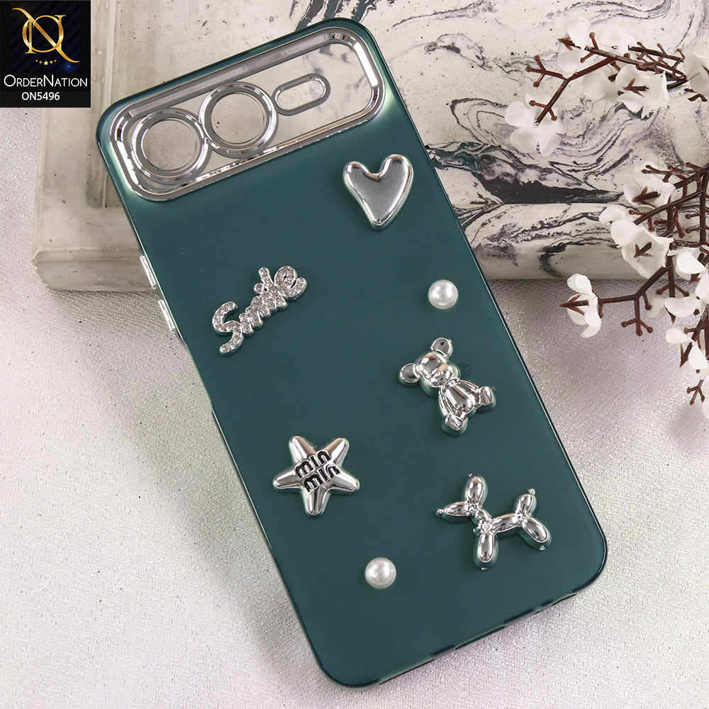 Infinix Smart 10 Plus - Green -  3D Smile Cartoon Matte Shinny Case With Camera Protection Soft Border Case