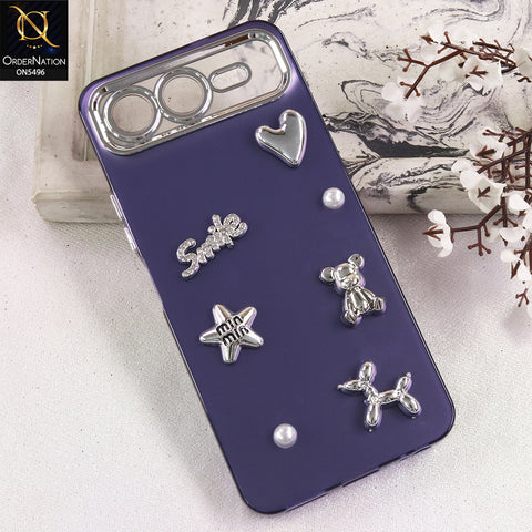 Infinix Smart 10 Plus - Purple -  3D Smile Cartoon Matte Shinny Case With Camera Protection Soft Border Case