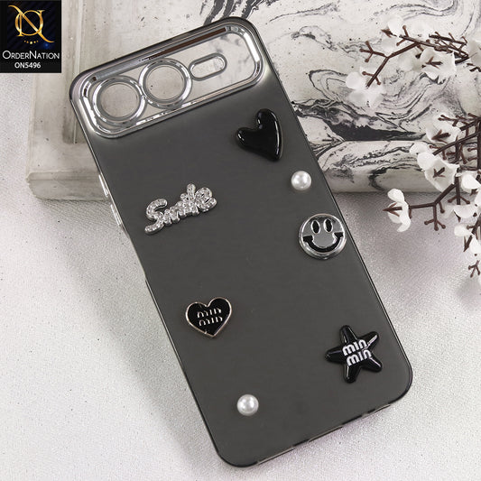 Infinix Smart 10 Plus -  Black -  3D Smile Cartoon Matte Shinny Case With Camera Protection Soft Border Case