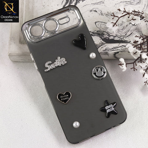 Infinix Smart 10 Plus -  Black -  3D Smile Cartoon Matte Shinny Case With Camera Protection Soft Border Case