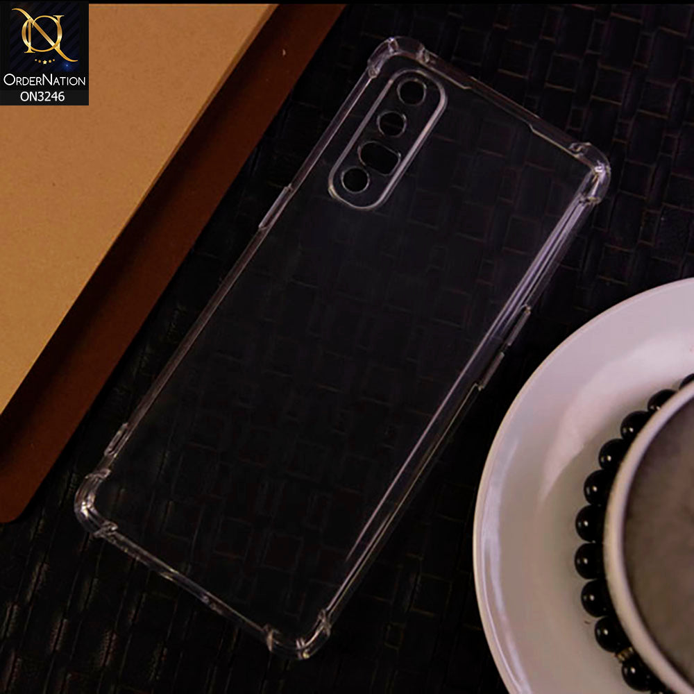 Oppo Reno 3 Pro Cover - Soft 4D Design Shockproof Silicone Transparent Clear Camera Protection Case