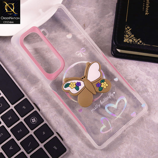 Infinix Hot 50 Pro Plus Cover - Brown - Cute 3D Butterfly Soft Case