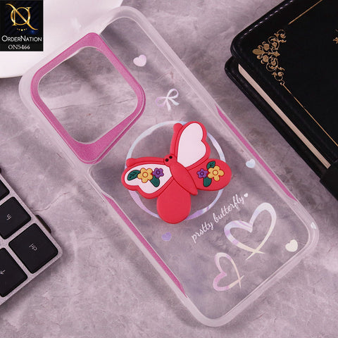 Infinix Smart 9 HD Cover - Red - Cute 3D Butterfly Soft Case