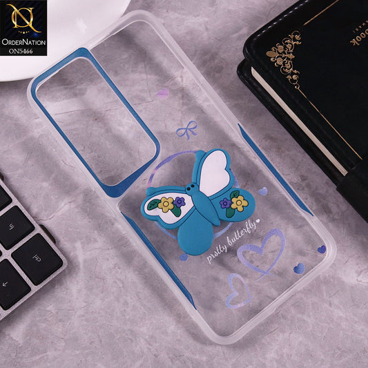 Vivo Y200 (2025) Cover - Blue - Cute 3D Butterfly Soft Case
