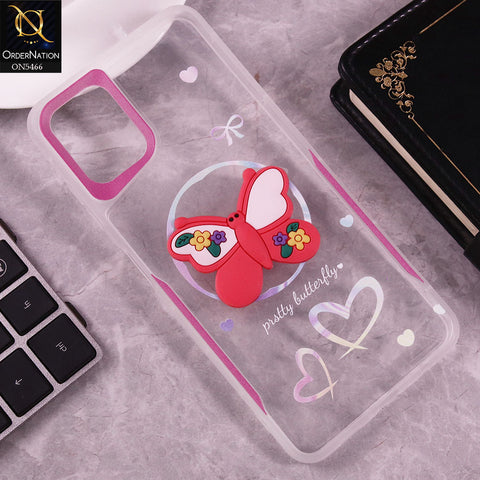 Samsung Galaxy A06 Cover - Red - Cute 3D Butterfly Soft Case