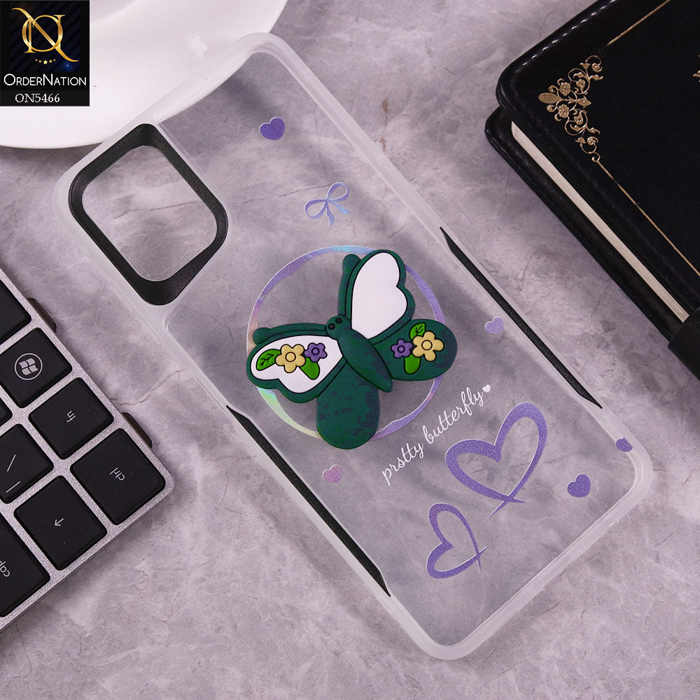 Samsung Galaxy A06 Cover - Green - Cute 3D Butterfly Soft Case