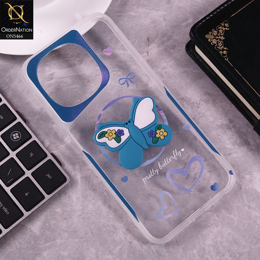 Tecno Spark Go 1 Cover - Blue - Cute 3D Butterfly Soft Case